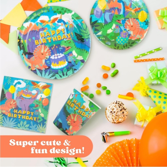 All In One🦖Dinosaur🦕Themed Party🥳Set4 Boys👦🏻orGirls👧🏻96pc Set For24Guests - Picture 6 of 7